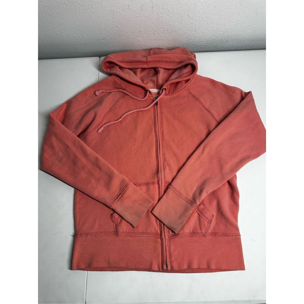 Aerie Women’s Cotton Blend Full Zip Hooded Jacket Sz M Peach